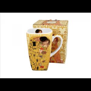 D.G.43372 Porcelánbögre szögletes, 630ml, dobozban, Klimt:The Kiss