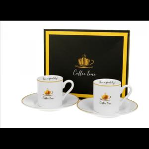 D.G.43761 Porceláncsésze+alj, 90ml, 2 személyes, dobozban, Coffee Time 1.