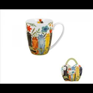 D.G.43983 Porcelánbögre 360ml, díszcsomagolásban, Garden Felines