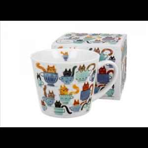 D.G.44065 Porcelánbögre 600ml, dobozban, Teacup Cats