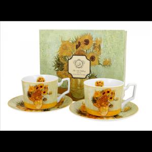 D.G.44171 Porceláncsésze+alj, 270ml, 2 személyes, dobozban, Van Gogh:Napraforgók