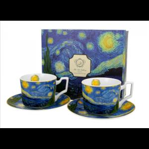 D.G.44232 Porceláncsésze+alj,250ml,2 személyes,dobozban, Van Gogh:Csillagos éj