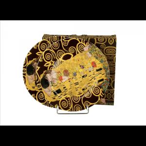 D.G.45628 Porcelán desszerttányér 2 db-os szett, dobozban, 19cm, Klimt: The Kiss