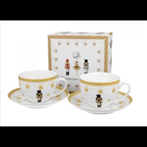 D.G.51186 Porceláncsésze+alj, 270ml, 2 személyes, dobozban, Christmas Ballerina
