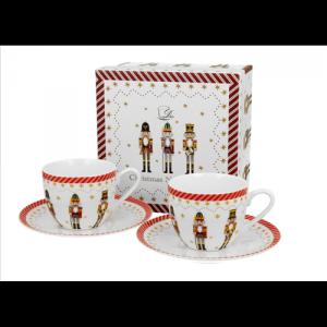 D.G.51292 Porceláncsésze+alj, 90ml, 2 személyes, dobozban, Christmas Nutcracker