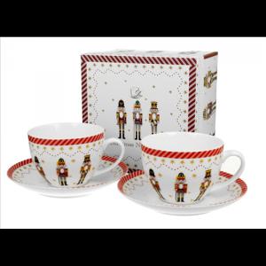D.G.51308 Porceláncsésze+alj, 270ml, 2 személyes, dobozban, Christmas Nutcracker