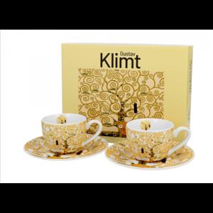 D.G.57270 Porceláncsésze+alj, 110ml, 2 személyes, dobozban, Klimt: Életfa