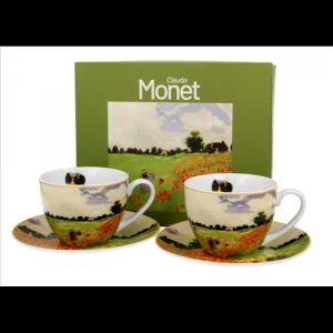 D.G.60270 Porceláncsésze+alj, 270ml, 2 személyes, dobozban, Monet: Pipacsmező