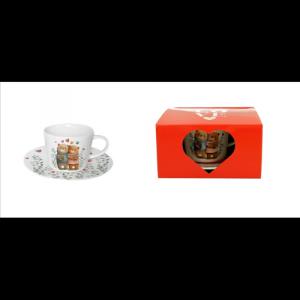 D.G.61543 Porceláncsésze+alj, 220ml, dobozban, Bears 2