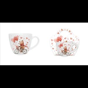 D.G.61925 Porcelánbögre 460ml, díszcsomagolásban, Bear on a bike