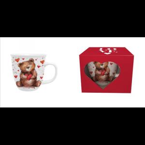 D.G.61987 Porcelánbögre 650ml, dobozban, Teddy Bear with a Heart