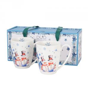 D.G.68559 Porcelánbögre 2 db-os szett, 360ml, dobozban, Snowman