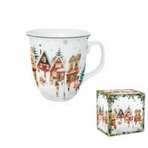 D.G.68900 Porcelánbögre 650ml, dobozban, Christmas Village