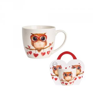 D.G.75151 Porcelánbögre 460ml,  díszcsomagolásban, Owl