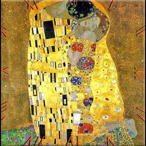 D.I.19-06 Üveg falióra 30x30cm, Klimt:The Kiss