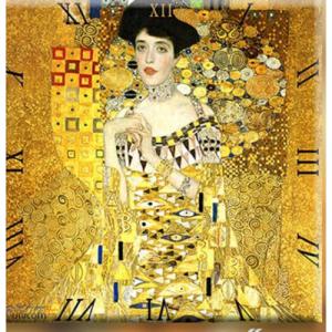 D.I.19-20 Üveg falióra 30x30cm,Klimt:Adele (Arany nő)