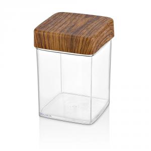 EVELIN plastic tároló szögl. 0,63l 8,5x8,5x12,5cm, 10817 M