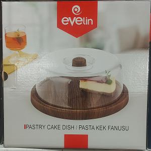 Evelin plastic tortatál+búra, kerek, 31x13 287044