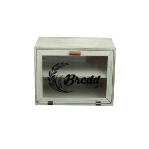 Fa kenyérdoboz 23,5x38x29cm 2r. plexi előlappal