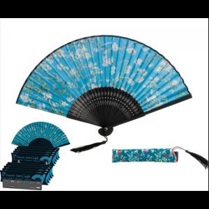 FRI.10141 Legyező 37x21x3cm, műanyag/polyester, Vincent van Gogh:Mandulavirágzás