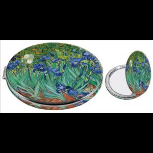 FRI.12269 Textilbevonatú zsebtükör 7cm, nagyítós tükörrel, Van Gogh:Íriszek