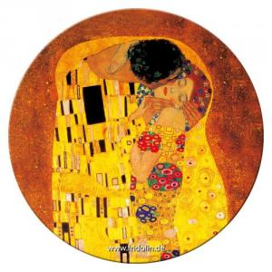 FRI.18512 Táskatükör fém, egyoldalas, 7,6cm,Klimt:The kiss