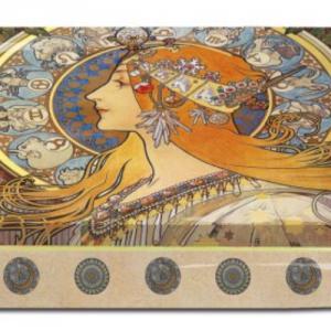 FRI.19426 Fémdoboz 10x2x6,2cm,Mucha:Zodiac