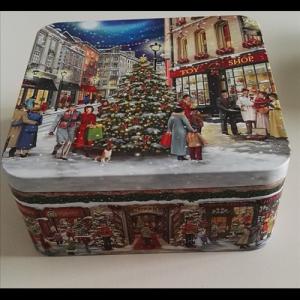 GAW.3394/160 konyhai fémdoboz 187x187x80mm, Xmas shopping