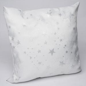 Geh.22305223 Párna töltelékkel, 45x45cm, fehér, ezüst csillagos, polyester
