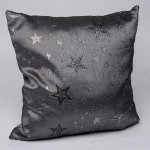 Geh.22305230 Párna töltelékkel 45x45cm, szürke, ezüst csillagos, polyester