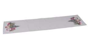 Geh.22406228 Asztali futó 40x150cm, polyester, manók karácsonyfával