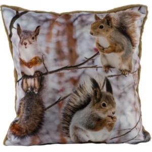 Geh.22506163 Párna töltelékkel 45x45cm, polyester, mókusos