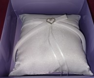 Gyűrűtartó párna, fehér, 17x17 cm, 1 db