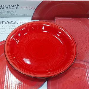 Harvest piros kerámia desszert tányér, 19cm, 1db