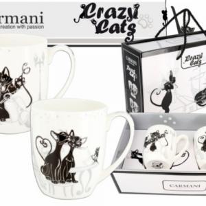 H.C.017-2602 Porcelán bögreszett 2db-os,400ml,fekete macskás