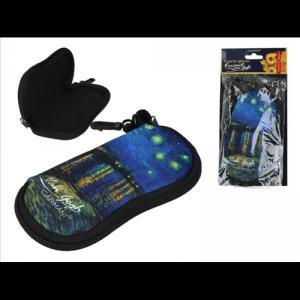 H.C.021-8192 Textilbevonatú puha szemüvegtok 16x16,5cm, VanGogh: Csillagos éj