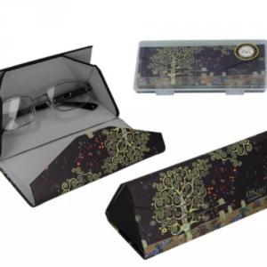 H.C.021-8361 Összehajtható műanyag szemüvegtok 0,57x16x6cm, dobozban, Klimt: Életfa