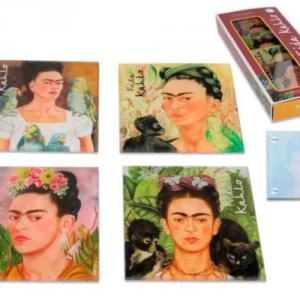 H.C.195-0450 Üveg poháralátét 4db-os szett, 10,5x10,5cm, Frida Kahlo vegyes