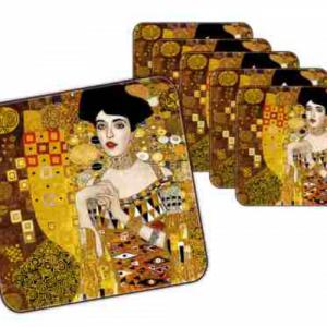 H.C.532-1215 Parafa poháralátét 10x10 cm, 6 db-os,Klimt:Adele Bloch