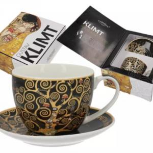 H.C.532-8213 Porceláncsésze+alj, 250ml, Klimt:Életfa