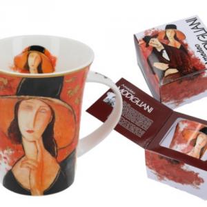 H.C.833-8101 Porcelánbögre 350ml, Amedeo Modigliani: Jeanne Hebuterne kalapban