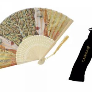 H.C.846-1004 Legyező 20cm, műanyag/polyester, Klimt: Aranykönnyek