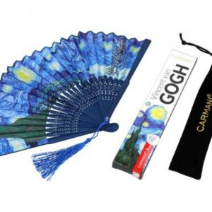 H.C.846-1021 Legyező 20cm, műanyag/polyester, Van Gogh:Csillagos éj