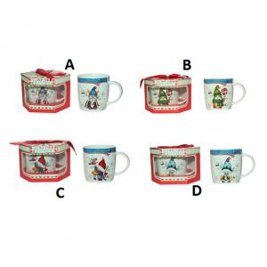 Karácsonyi porcelán bögre 38cl MANÓ DOBOZOS, GM9747P