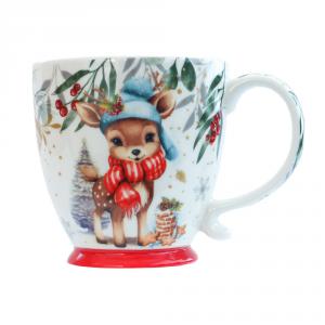 Karácsonyi porcelán bögre 45cl BAMBI, talpas GM9790A107-4