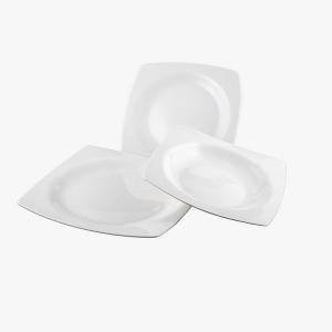 Kütahya MARE porcelán étkészlet 18 db szögletes, fehér