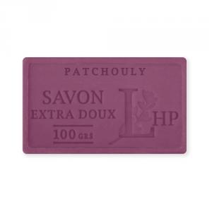LAV.LHP25100PAT Marseille szappan, növényi olajjal,100g, parabén-tartósítószer-szulfát mentes, hidratáló, celofánban, Patchouly