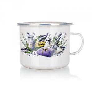 Levendula mintás fém bögre 1400ml, 1db