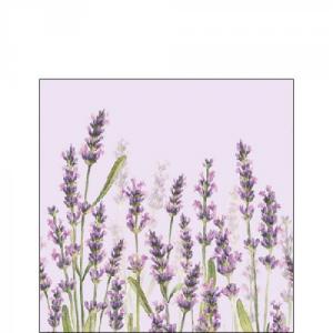 Levendulás szalvéta, AMB.12515986 Lavender Shades lila papírszalvéta 25x25cm,20db-os, levendula mintás