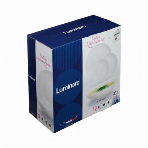 Luminarc APY étkészlet 18 db /fehér/, üveg